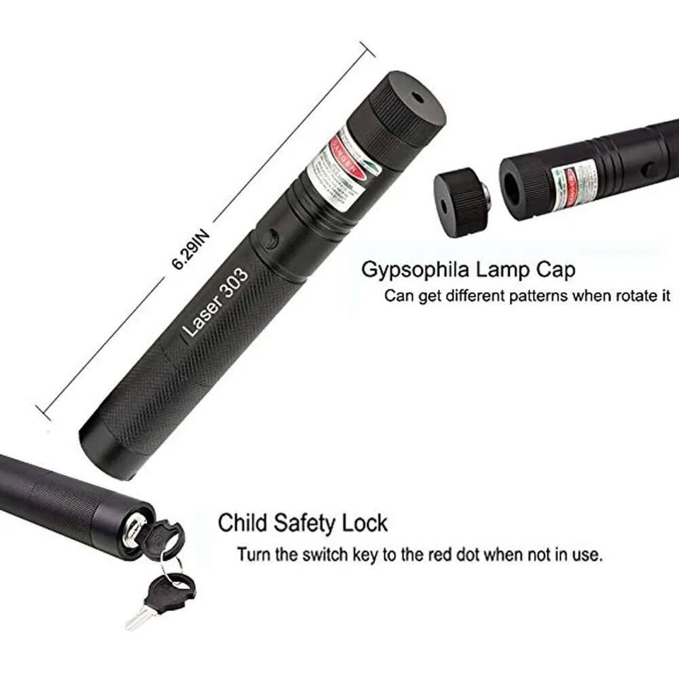 8in1 Rechargeable 303 Type Green Laser Pointer
