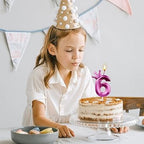 Number 6 Crown Designed Birthday Candle