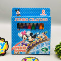 8Pcs Jumbo Mickey Mouse Themed Color Crayons