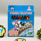 8Pcs Jumbo Mickey Mouse Themed Color Crayons