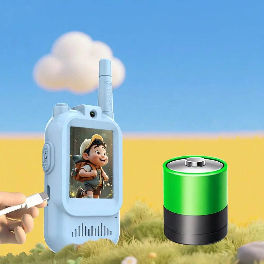 2Pcs Rechargeable Kids Video Walkie Talkie