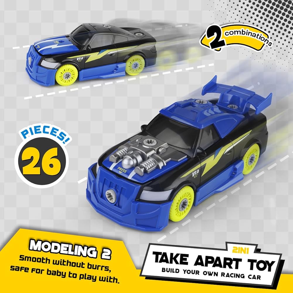 24+Pcs DIY Modified Screw Car With Electric Drill