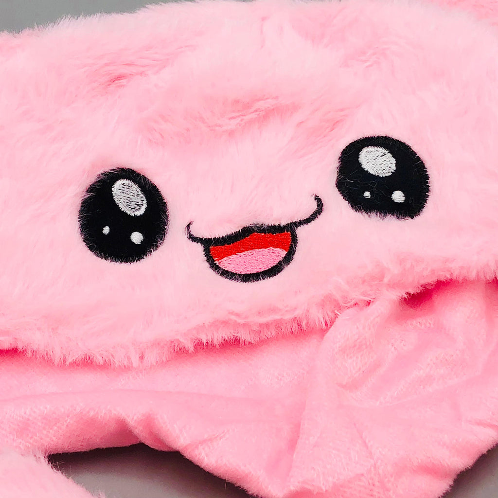 Premium Kids Bunny Luminous Glowing Lights Ear Flaps Cap - Pink