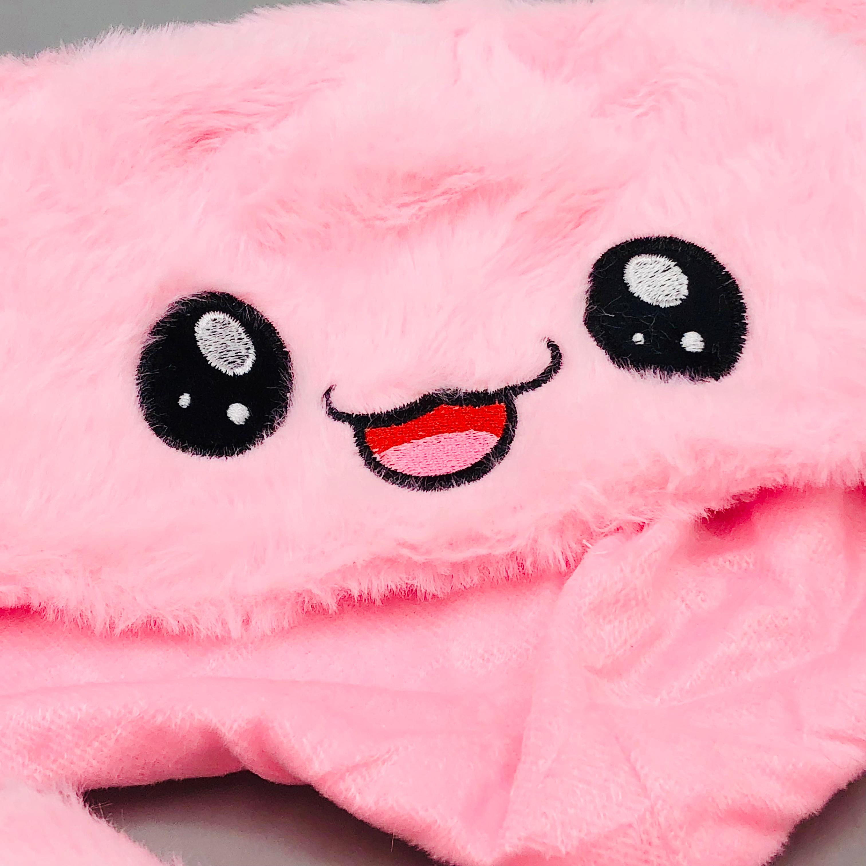 Premium Kids Bunny Luminous Glowing Lights Ear Flaps Cap - Pink