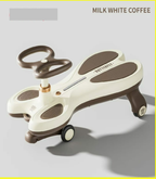 Kids Butterfly Ride-on Auto Walker Twist Car - Coffee