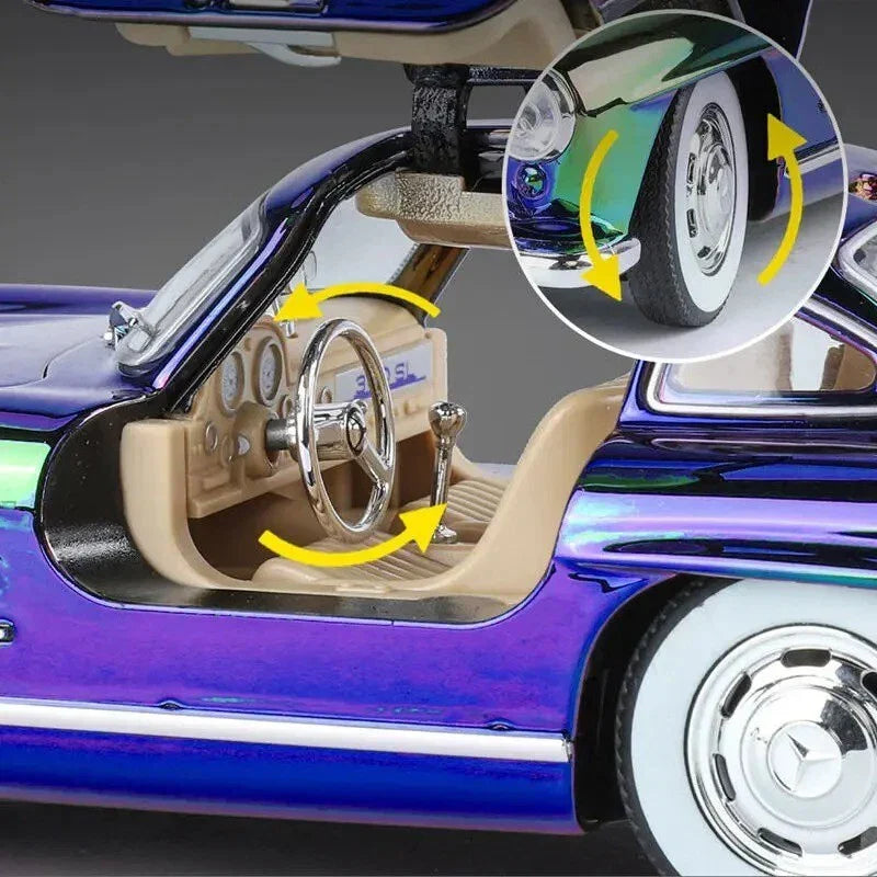 1:24 Diecast Benz 300SL Crystal Color Model With Acrylic Box